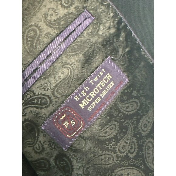 Adolfo Blazer Sport Coat Microtech Dinner Jacket Men's Navy Blue 2 Button SZ 44R - Picture 6 of 9